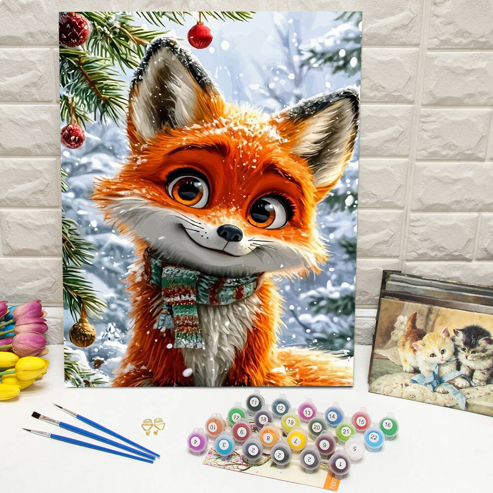 Art Craft Winter - 1-delige frameloze DIY digitale olieverfschilderij vos