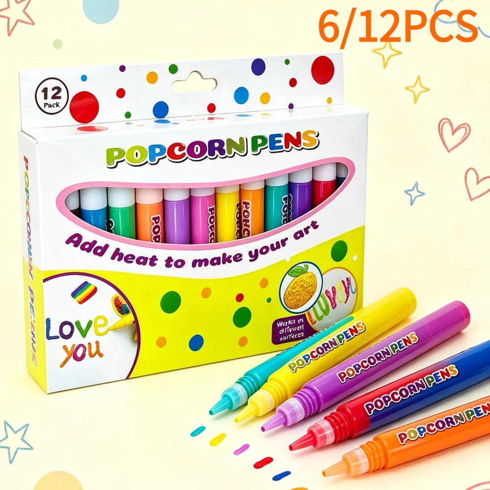 Illustration Marker Set - Magische Pluizige Popcorn Pennen Set 3D