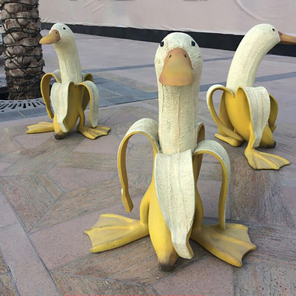 Art Craft Duck - Banaan Eend Creatieve Tuin Decor Sculpturen