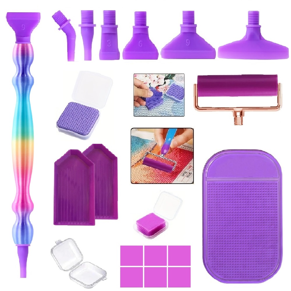 Diamond Painting Kit - DIY diamant schilderij gereedschapset, bevat schroefdraadkoppeling/1/3/6/9
