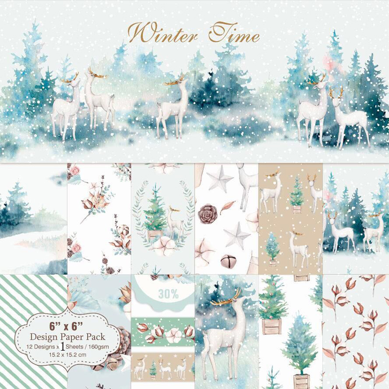 Art Craft Winter - Kljuyp 24 Vellen Winter Scrapbooking Pads