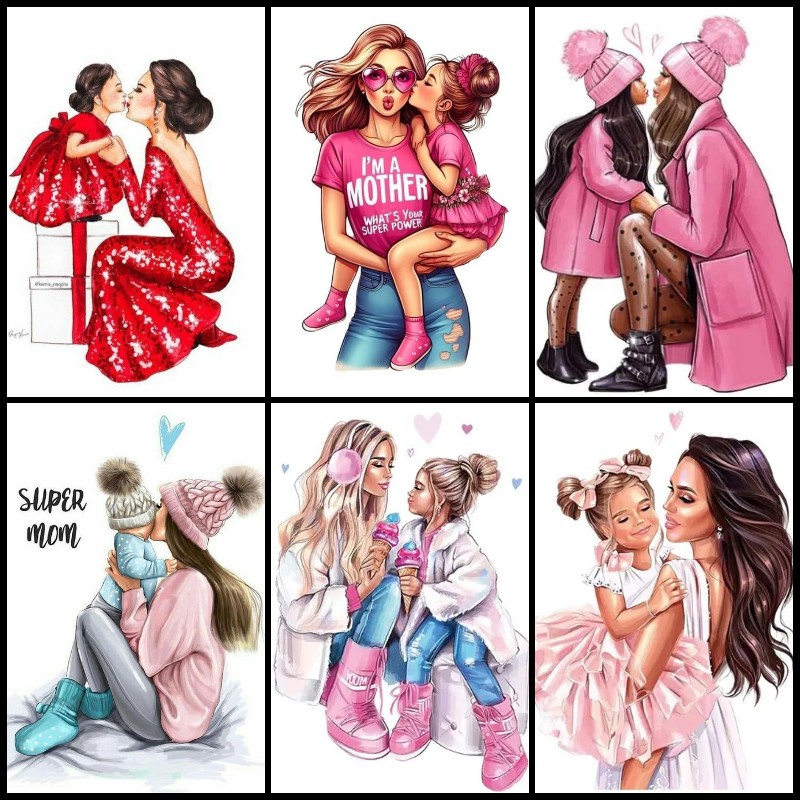 Art And Craft For Mother'S Day - Moeder Dochter Kunst Hobby 5d Diy
