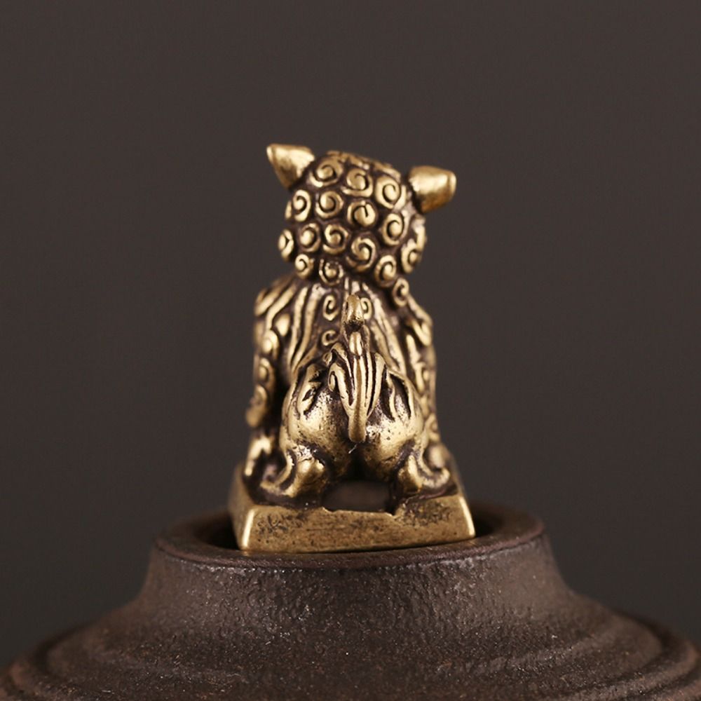 Art Craft Lion - Handgemaakte thee-knuffel van goede kwaliteit, bureauversiering,