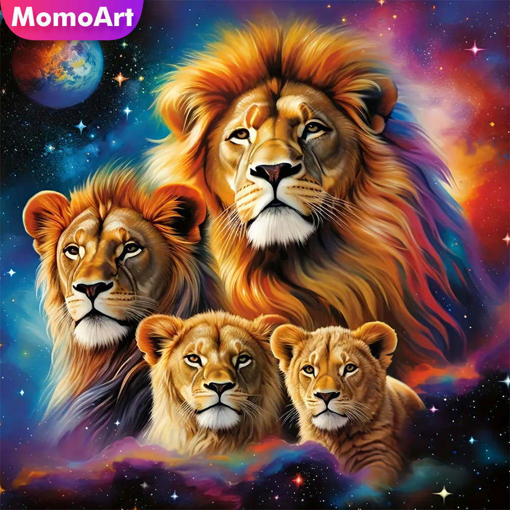 Art Craft Lion - Momoart Diamond Painting Leeuwen Dierenfoto van