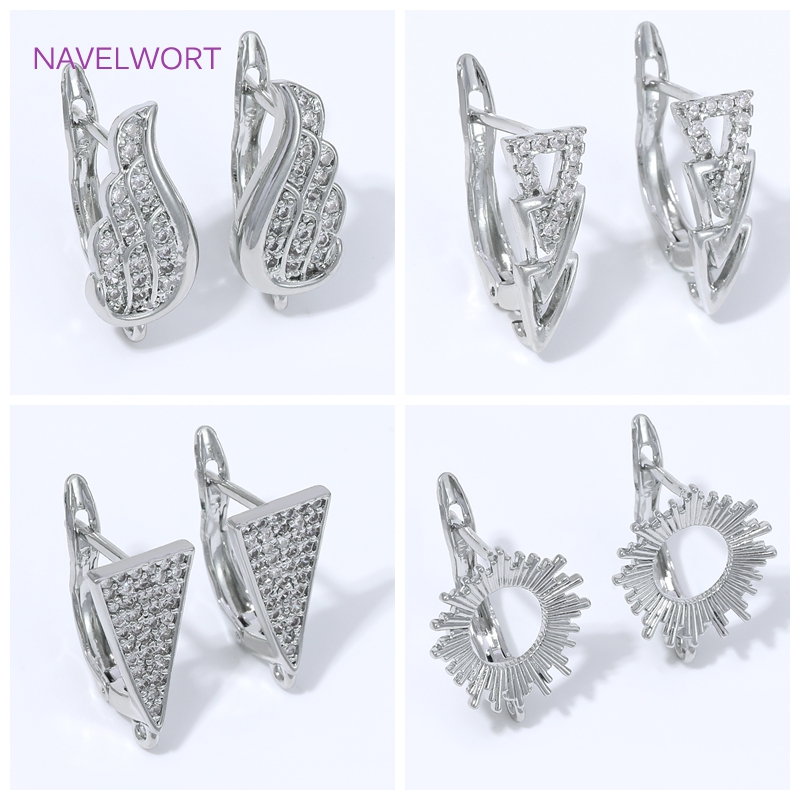 Art Craft Making - 18K vergulde oorhaakjes met ingelegde zirkoon,