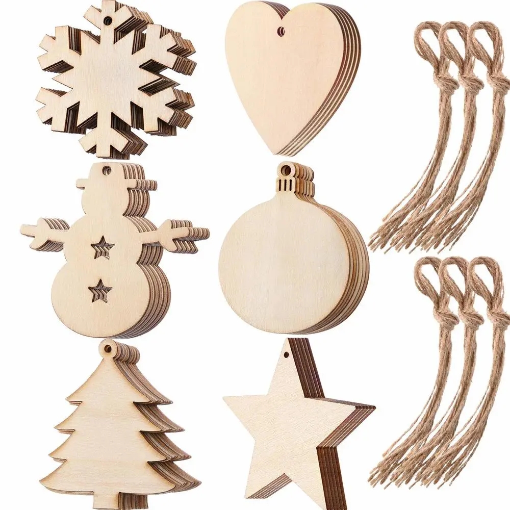 Art And Craft For Xmas - 10/20/50 Stuks Diy Houten Kerstballen Decoratie