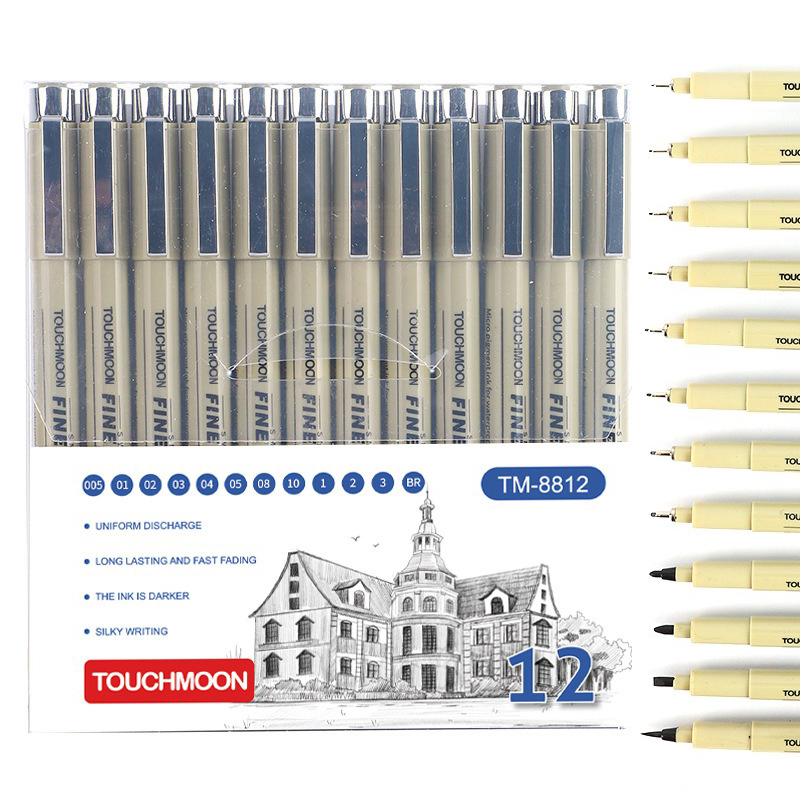 Illustration Marker Set - 12 Tip Pigment Liner Micron Inkt