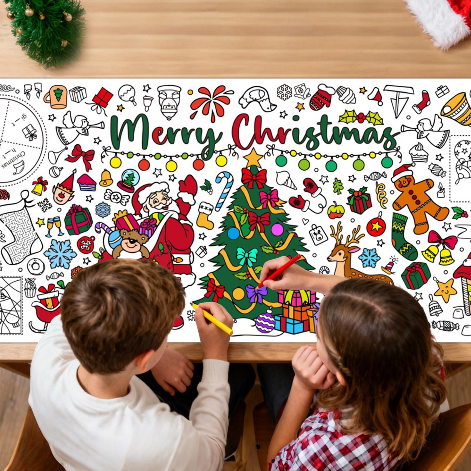 Art And Craft For Xmas - Kerst gigantische kleurposter blanco doodle kunst