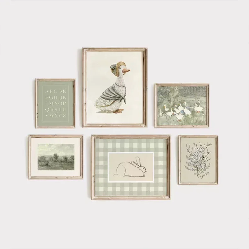Art Craft Duck - Groene Boheemse kinderkamer galerij muurposter salie