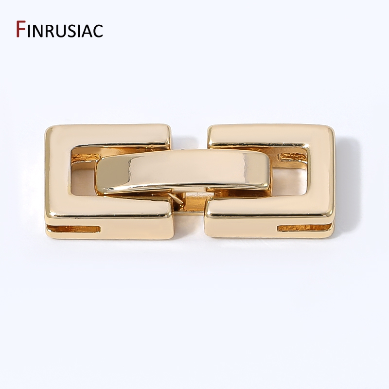 Art Craft Making - 14K vergulde rechthoekige parelsluitingen connector, messing