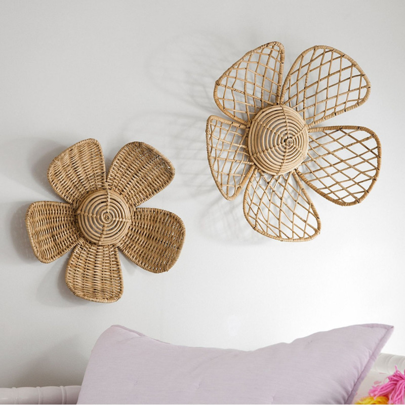 Art Craft Furniture - In Nordic Geweven Rotan Bloem Muur