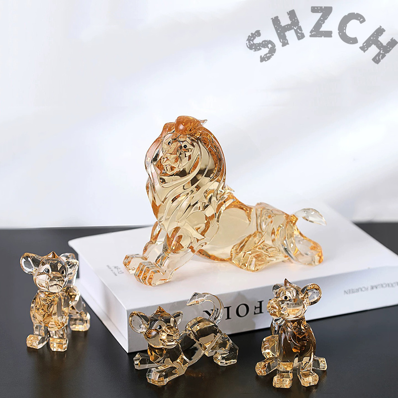 Art Craft Lion - Klein leeuwenbeeldje, transparante acryl ambachten, leeuwen