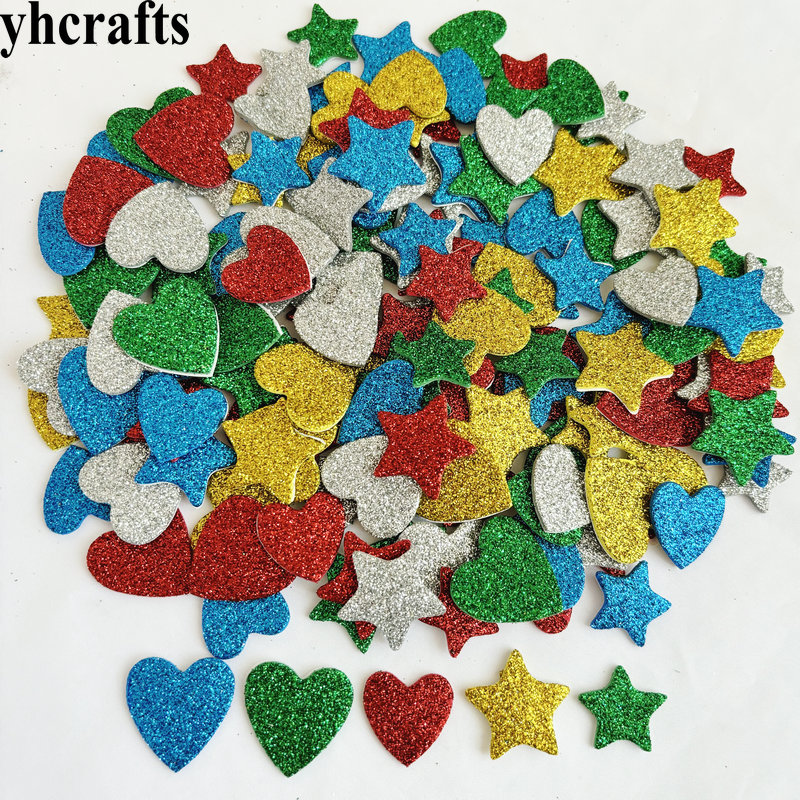 Art And Craft For Xmas - 150 Stks/partij. Glitter Ster En Harten