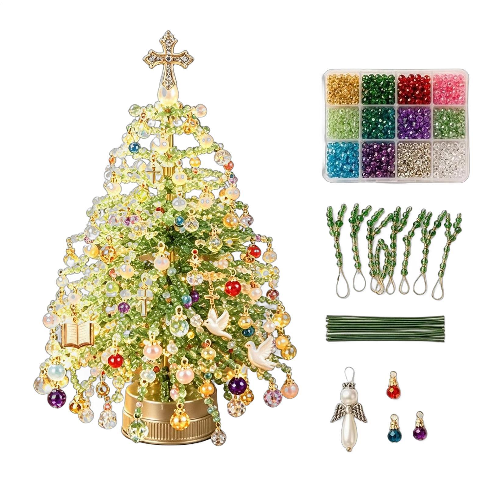 Art Craft Winter - Kerstboomset met kralen, wintervakantie knutselproject, kerstboom