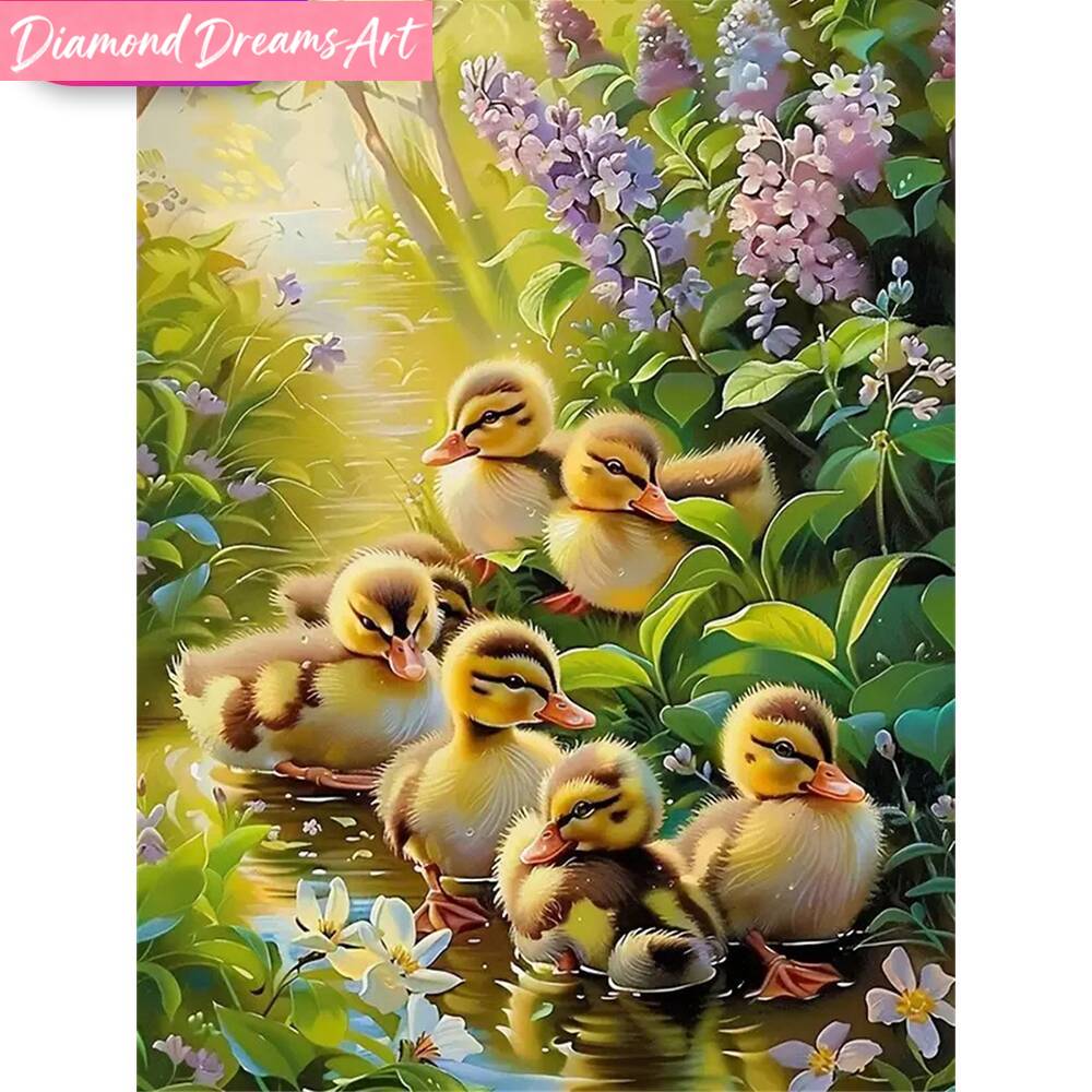 Art Craft Duck - Frameloos, 5D DIY diamantschilderij eend dier