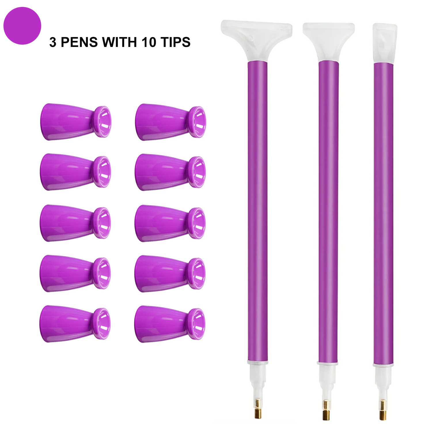 Diamond Painting Kit - 10 siliconen tips & 3 pennen