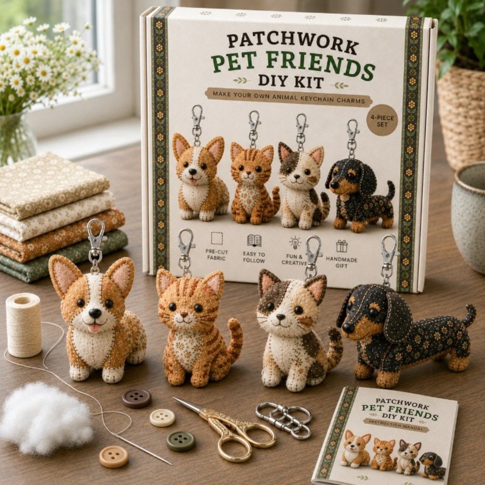 Art Craft Cat - Voorgeknipte stof 3D vilt naai-DIY-set Cartoon