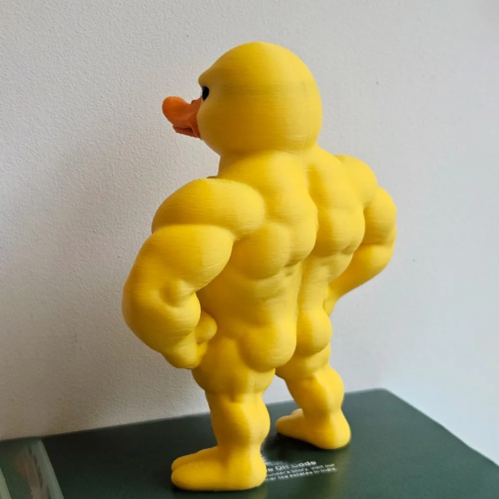 Art Craft Duck - Muscle Duck Standbeeld -3D Desktop Decor,