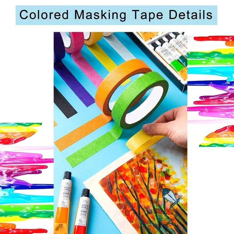 6 rollen gekleurde afplaktape, - Art X Craft recensie en prijs