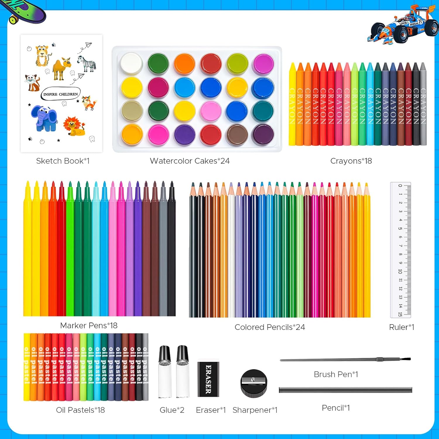 110-delige knutselset met kleu - Illustration Marker Set recensie en prijs