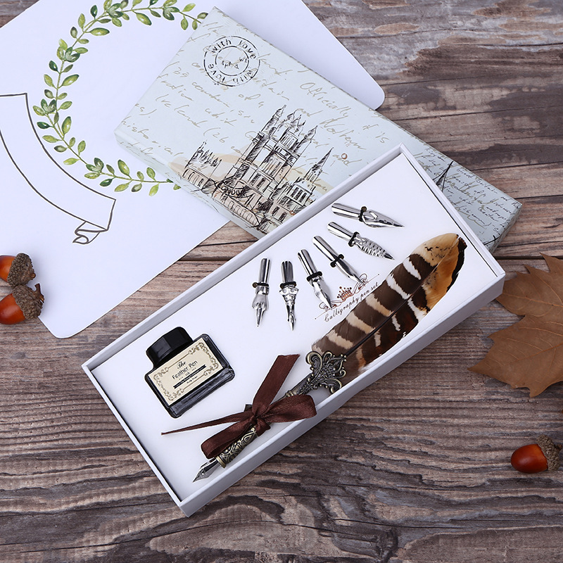 Retro Feather Dip Pen Schrijfi - Calligraphy Pen Set recensie en prijs