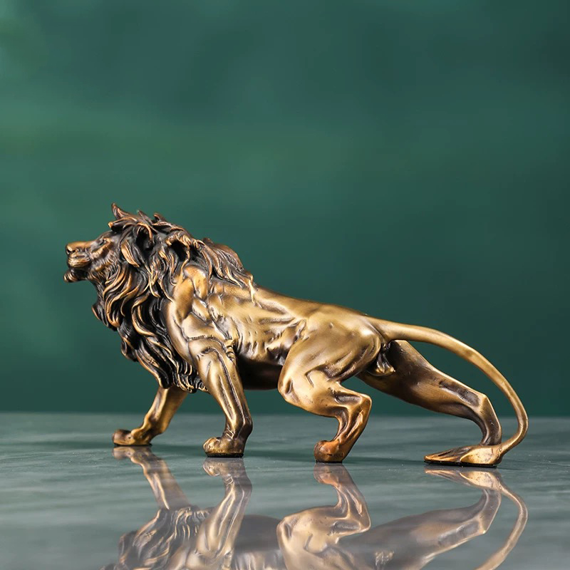 Koperen leeuw sculptuur orname - Art Craft Lion recensie en prijs