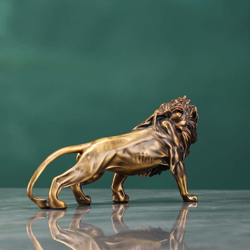 Koperen leeuw sculptuur orname - Art Craft Lion recensie en prijs