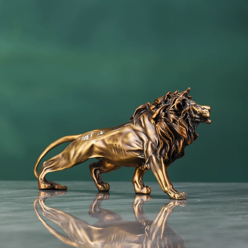 Koperen leeuw sculptuur orname - Art Craft Lion recensie en prijs