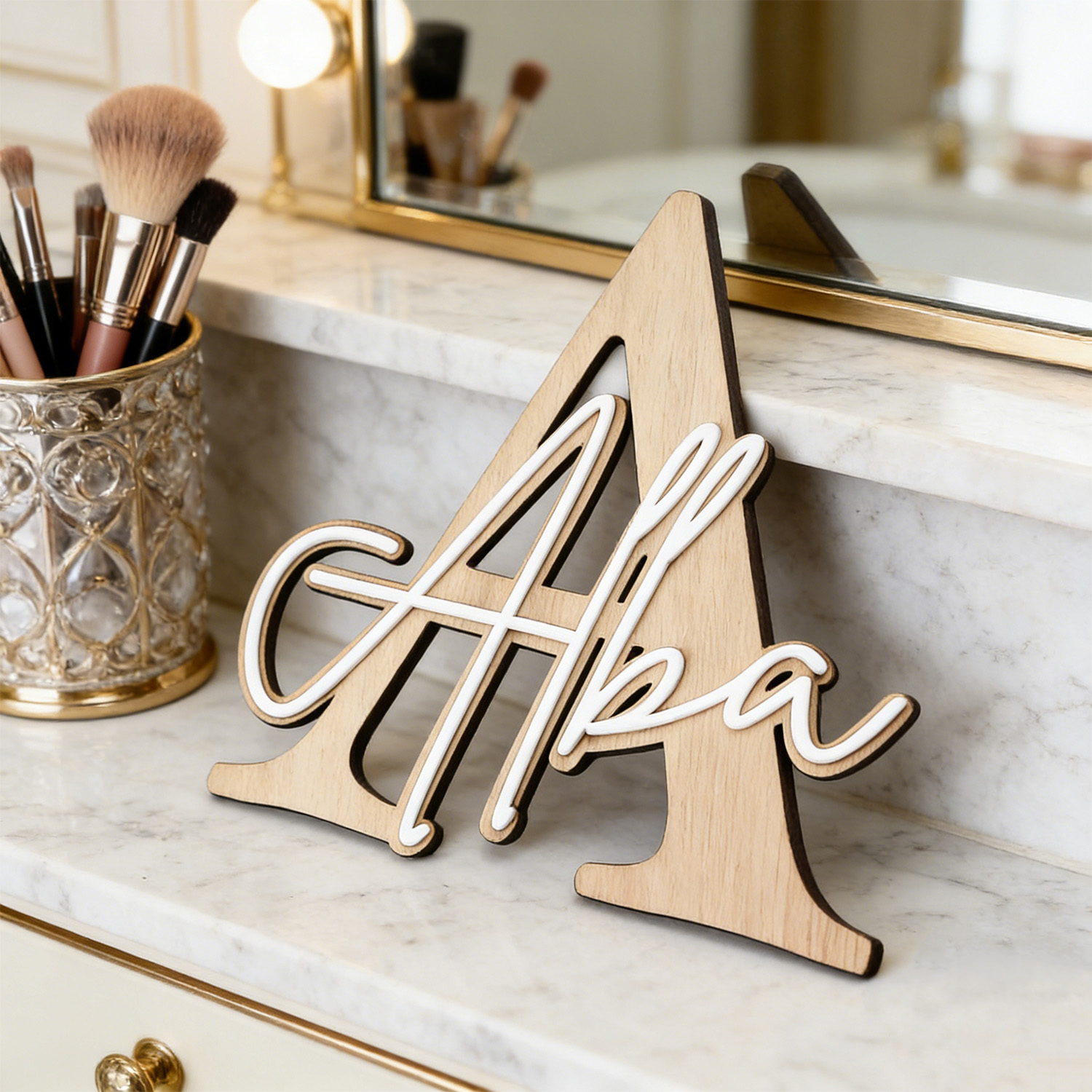 1 stuk dubbellaags houten naam - Art Craft Christmas recensie en prijs