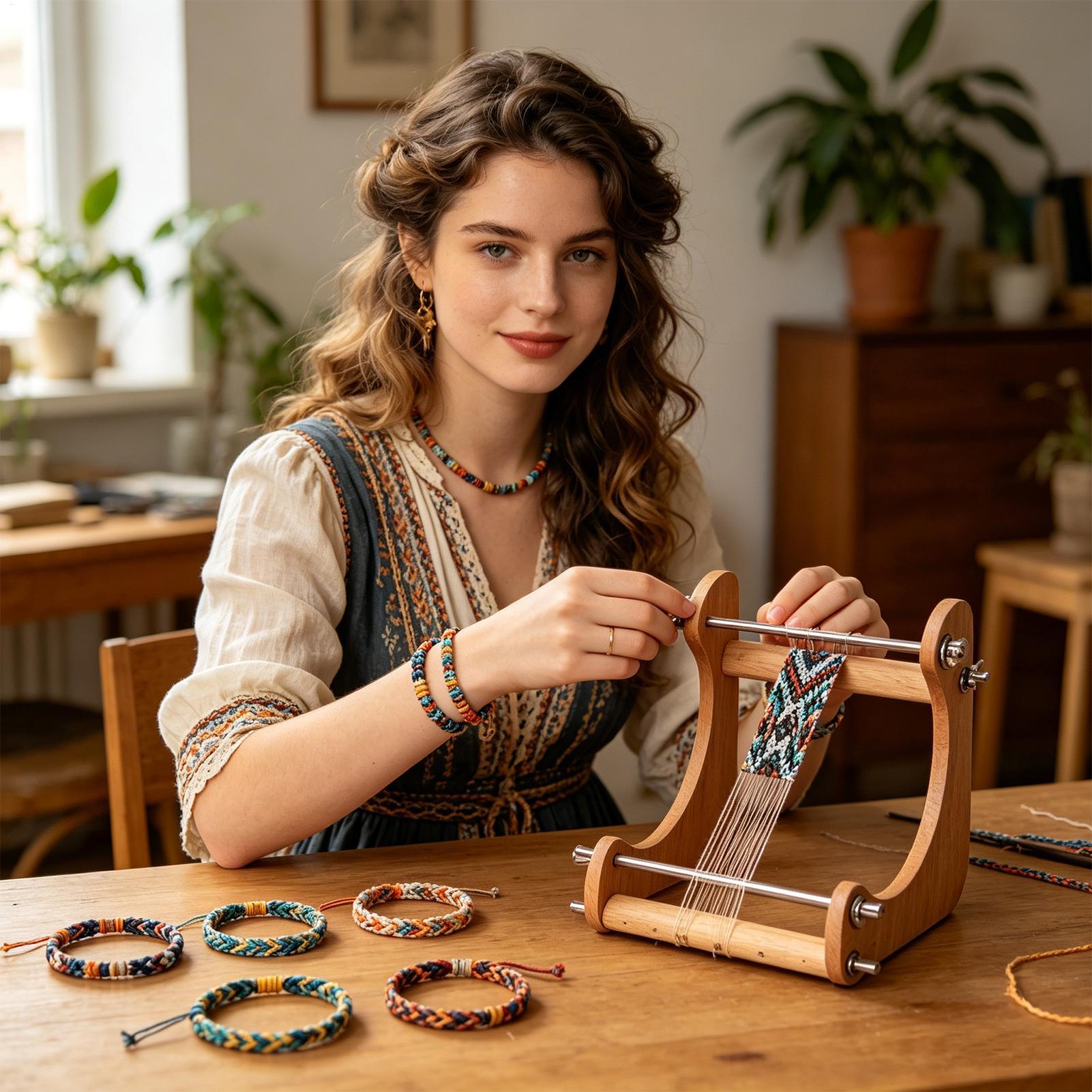 1 stuk houten kralenweefraam,  - Loom Weaving Frame recensie en prijs